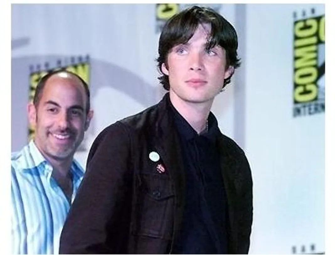 David Goyer and Cillian Murphy at Comic-Con 2004